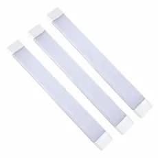 Kit 3 Luminárias LED Slim 80W 120cm Sobrepor Linear Bivolt 110V/220V Branco Frio 6500K Cozinha Garagem Escritório