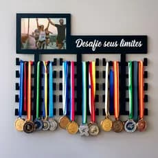 Porta Medalhas Desafie Seus Limites Suporte Parede Medalhas