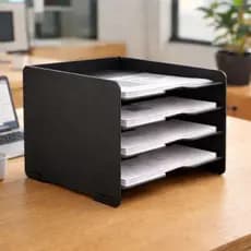 Escaninho Organizador De Mesa A4 Mdf Porta Documento Madeira