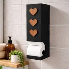 Nicho Organizador Porta Papel Higiênico Para Banheiro Em Mdf