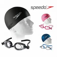 Kit Óculos De Natação + Touca De Silicone Speedo Adulto Impermeável Hidroginástica Original