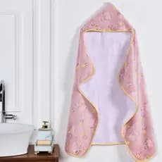 Toalha de Banho Bebê Tecido Soft Fleece Forrada em Fralda 100% Algodão com Capuz