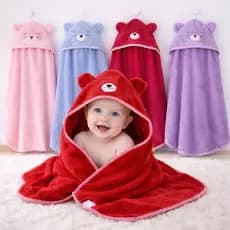 Toalha Banho Bebê Capuz Bordado Felpuda 100% Soft Fleece
