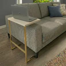 Mesa Lateral Braço Sofa Aparador Sala Apoio Notebook Industrial