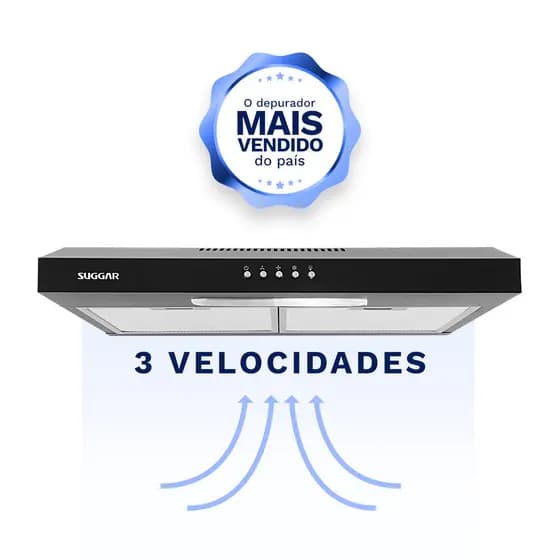 Depurador Exaustor Slim 60Cm Preto DPS161PT Suggar 127V