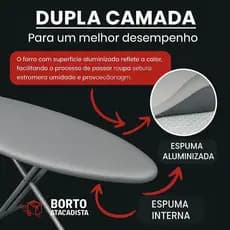 Forro Térmico Para Tábua De Passar Roupa Aluminizado Com Espuma Ajustável Universal
