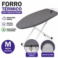 Forro Termico Capa para Tabua de Passar Roupa Tamanho M 120x45 Algodão Universal