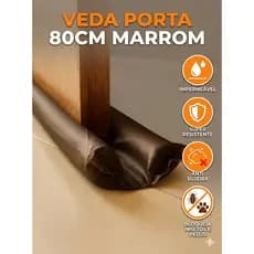 Veda Porta Protetor Rolinho Duplo 80cm Ajustavel Contra Insetos Impermeavel