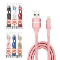 Cabo de dados Lightning 3.1A de 1 Metro Case Tubo Alto mexe