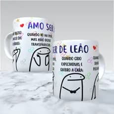 Caneca Flork - Signo de Leão - Envio 24 horas - Porcelana Personalizada Exclusiva