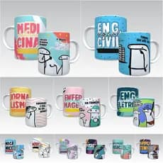 Caneca Personalizada Flork Profissões com a Letra E até M  Mancure Fotógrafo Educação Física