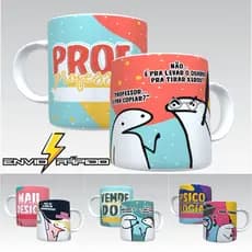 Caneca Personalizada Flork Profissões com a Letra N até Z - Diversos Modelos - Florks - Caneca Porcelana - Frases Divertidas