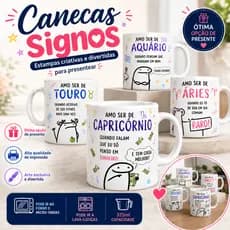 Caneca Personalizada Flork Signo de Virgem  Peixes Áries  Câncer Leão Libra Escorpião Sagitário