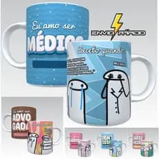 Caneca Personalizada Flork Profissões 1.0 - Diversos Modelos Feminino e Masculino Médica Advogado Arquiteta Cabeleleira Contador Dentista Enfermeira Engenheiro Fisioterapeuta Jornalista ente outros - Florks - Caneca Porcelana - Frases Divertidas