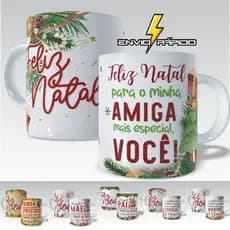 Caneca de Porcelana Personalizada Natal, Amigo Secreto, Papai Noel, Presente de Família em Alta Qualidade, Xícara de Porcelana Natalina
