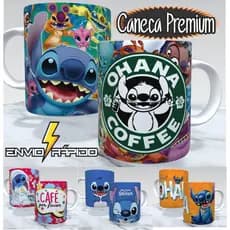 Caneca do Stitch - Caneca de Porcelana Lilo e Stitch personalizada - Diversos Modelos - Envio Rápido