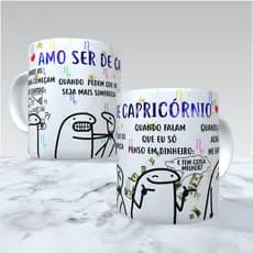 Caneca Flork - Signo de Capricórnio - Envio 24 horas - Caneca de Porcelana Personalizada Exclusiva - Frases Engraçadas