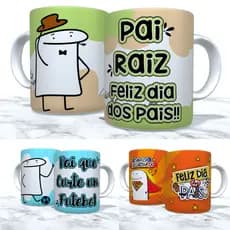 Caneca Personalizada Flork Dia dos Pais - Temas Divertidos - Florks - Caneca Porcelana - Frases Divertidas