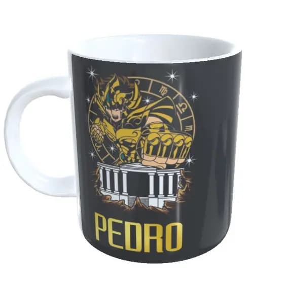 caneca cavaleiros do zodiaco -  Envio em 24 horas -  Personalizada Exclusiva de Porcelana -Com o seu Nome  - Envio em 24 horas - _ Modelo 02