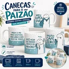 Caneca Personalizada Flork Presente Dia dos Pais Diversos Modelos  Canecas Divertidas de Porcelana