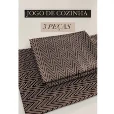 Kit Jogo Tapetes Cozinha 3 peças  Antiderrapante Algodão varias estampas