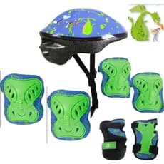 Kit Proteção Infantil Com Capacete Dragão Bel. Skate/Patins/ Roller/Bicicleta/Patinete