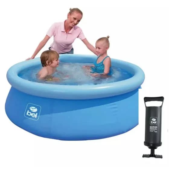 Piscina Inflável Redonda 500 Litros Bel. Tamanho (1,50 X 0,38) Com Bomba de Encher Manual Bel