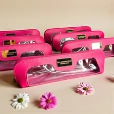NECESSAIRE PERSONALIZADA COM TRANSPARÊNCIA (tamanho: 22x6,5cm)