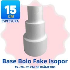 Base para Bolo Fake 15cm de Isopor Maciço Kit 15 20 25 cm | Bolo Cenográfico | Artesanato | Festa