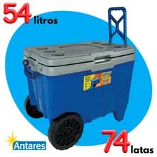 Caixa Térmica CROSS Grande 54L | Cooler com Rodas Reforçadas  74 Latas  Praia Piscina Camping Sítio