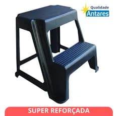 Banqueta 2 Degraus Antares Preta – Multiuso, Moderna e Super Resistente - ENVIO URGENTE