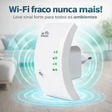 Repetidor WiFi 300Mbps Bivolt Amplificador Sinal Internet 2.4GHz WPS Extensor Wireless
