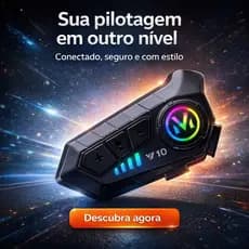 Intercomunicador Bluetooth para Capacete V10 Hi-Fi RGB IP67 Cancelamento de Ruído Moto