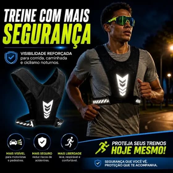 Colete Refletivo Corrida Caminhada Noturna Ajustável Unissex Segurança Esportiva Ciclismo Fitness