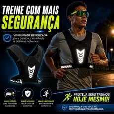Colete Refletivo Corrida Caminhada Noturna Ajustável Unissex Segurança Esportiva Ciclismo Fitness