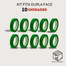 Kit 10 Rolos Fita Dupla Face 2M - Dupla Face Para Parede - Fita Adesiva  Extra Forte Transparente