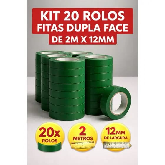 Kit 5 a 20 Fita Dupla Face Extra Forte Transparente Rolo e Adesiva Acrílica Resistente Pvc Ripado e Cabeceira Quadros
