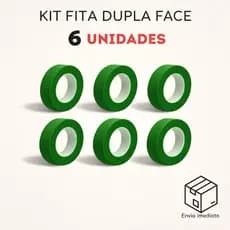 Kit 6 Rolos Fita Dupla Face 2M - Dupla Face Para Parede - Fita Adesiva Fixa Extra Forte Transparente