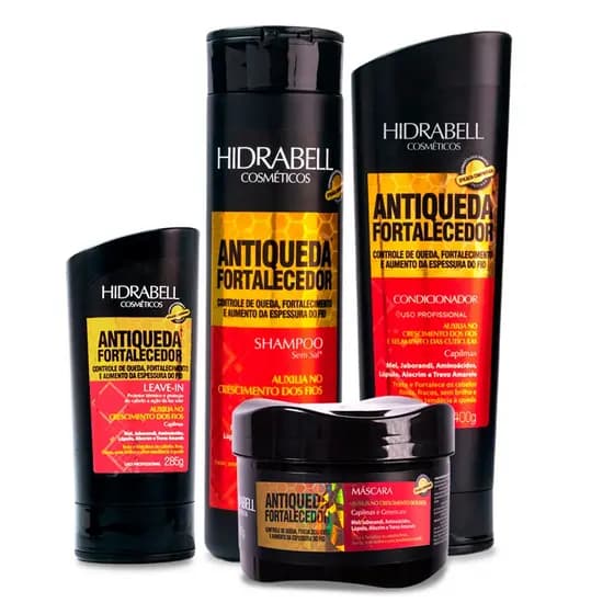 Kit Antiqueda Fortalecedor Hidrabell - Elimina Queda de Cabelo e Fortalece Fios de Cabelo