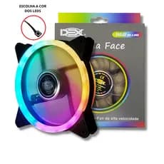 Cooler Fan 120mm 18 Led Rgb Dupla Face Cpu Gabinete Computador Silencioso Dex