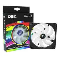 Cooler Fan 120mm 12cm 8 Led Rgb Gabinete Pc Cpu Silencioso Dex