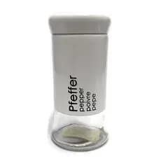 Pimenteiro Porta Temperos Branco De Vidro Com Tampa - 140ml