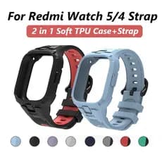 Capa 2 Em 1 + Pulseira Para Redmi watch 6/5/4/3 TPU Xiaomi 5 lite Protetora Ativa Com Alça