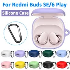 Capa De Silicone Macio Para Redmi Buds 6 Play/SE Protetora À Prova De Choque Fone De Ouvido Sem Fio Com Gancho