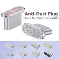 Plugue Antipoeira De Diamante Brilhante Para iPhone 17/16/15 Series De Porta De Carga Tipo C Tampa À Prova De Poeira
