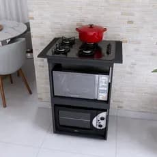 Balcão de Cozinha para Cooktop 4 Bocas - Para Microondas e Forno Elétrico