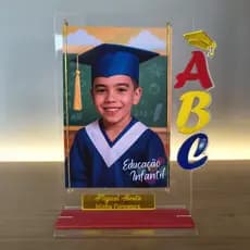 Quadro ABC Acrílico Formatura Infantil | Foto 10x15 | Personalizado com Nome e Escola