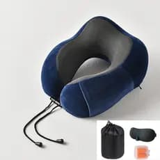 Kit Viagem Travesseiro Espuma Viscoelástica E Máscara Tapa Olho E Protetor Auricular ATP43