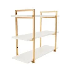 Prateleira Industrial Dourada 3 Níveis 60cm Organizador Suporte Dourado