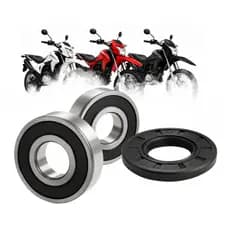 RETENTOR RODA TRASEIRA + ROLAMENTOS BROS 125-150-160 Freio a lona